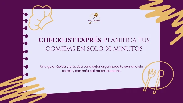 CHECKLIST PLANIFICA TUS MENUS EN 30 MINUTOS